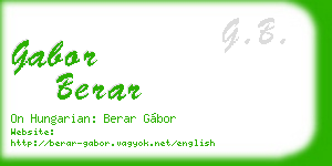 gabor berar business card